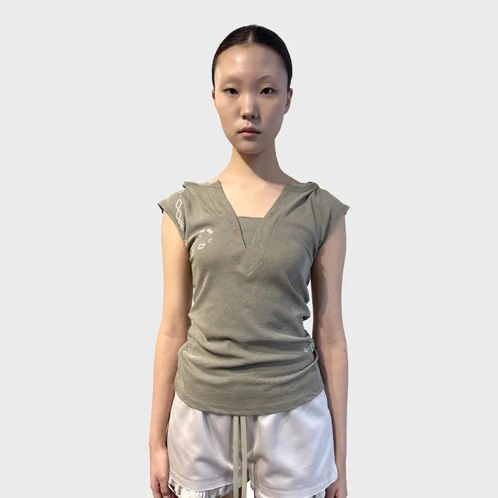 Slim Fit Sleevless Hoodie, Gust