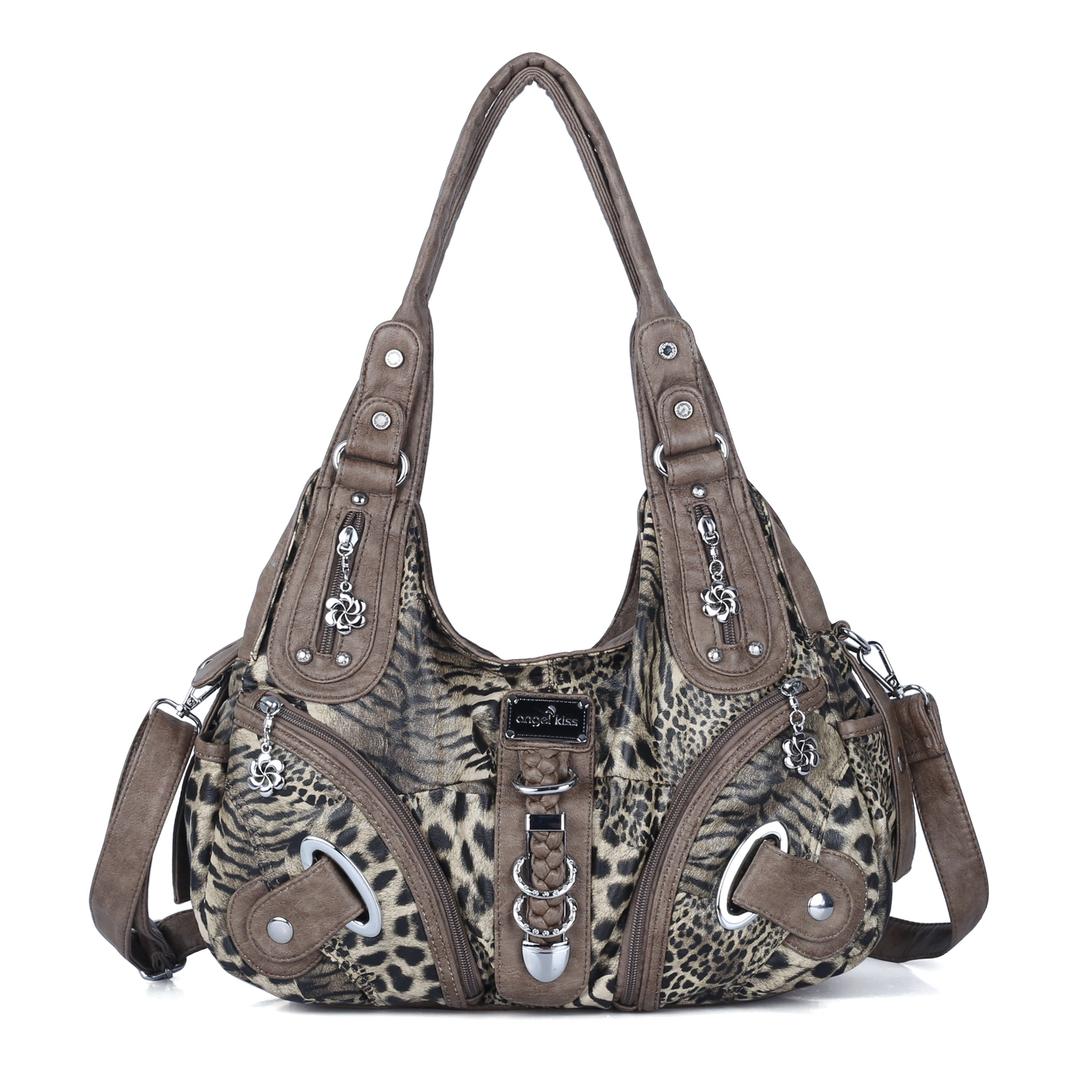 Hobo Leopard print Shoulder  Handbag - LEOPARD BROWN
