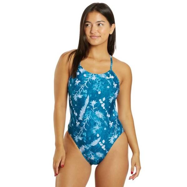 나이키 멀티프린트 컷아웃 원피스 수영복 Nike Multi Print Cut Out One Piece Swimsuit - Mineral Teal