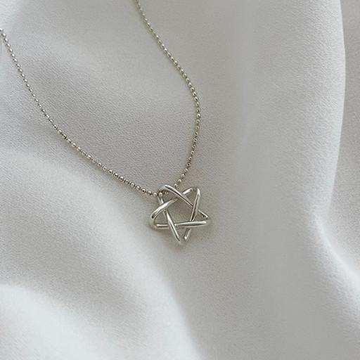 매듭 별 목걸이 실버925