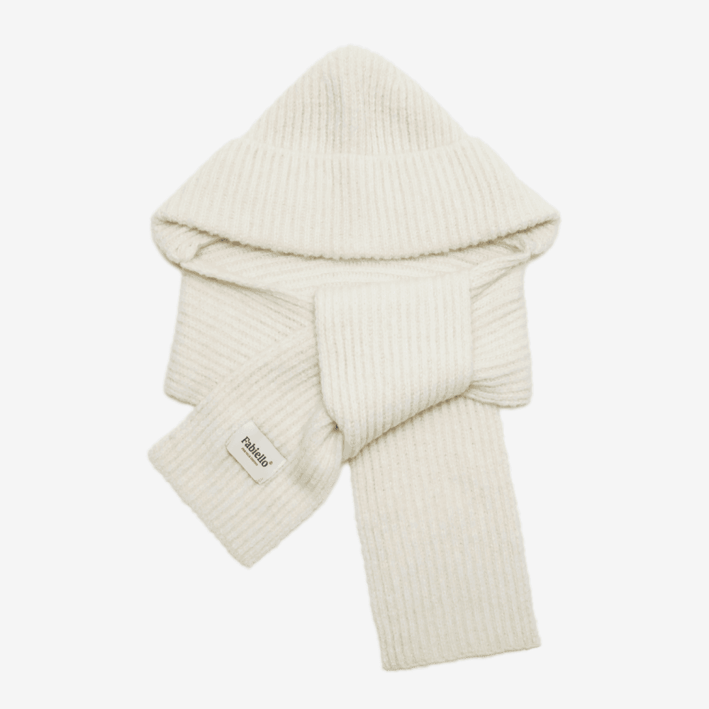 Fluffy hood muffler (ivory)
