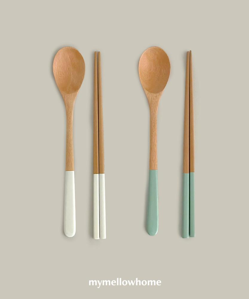 마이멜로우홈 모리 컬러 우드 수저세트