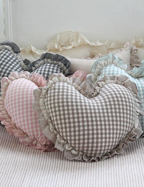 하트 레이스프릴 거실쇼파 데코쿠션(솜포함)