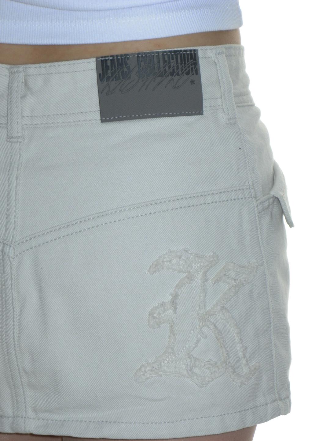Low-rise Denim Skirt Pants Off White