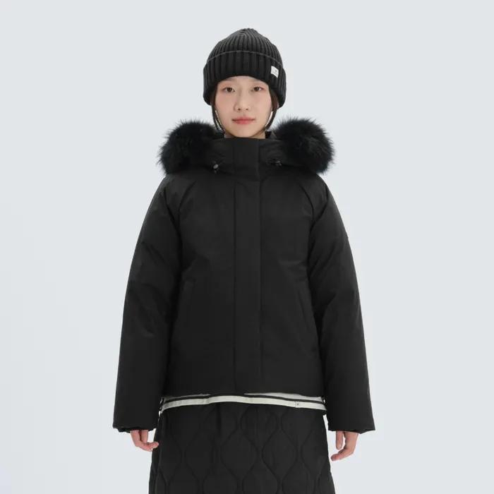 프리미엄 여성 후드 헤비 구스 다운 자켓 Black (S24WWTDJ33)