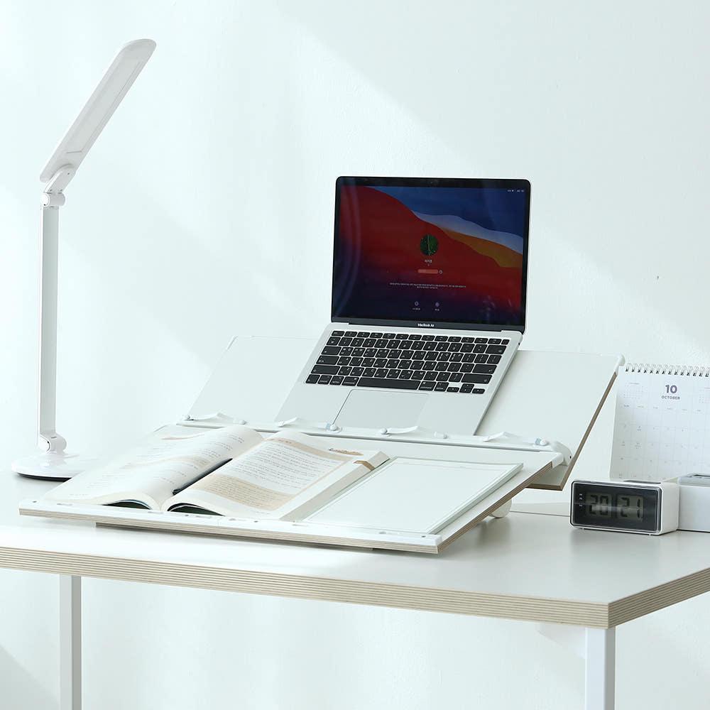 이룸 프라임 2단 독서대 각도 높이 조절 독서대 P360(w) 화이트 책받침대