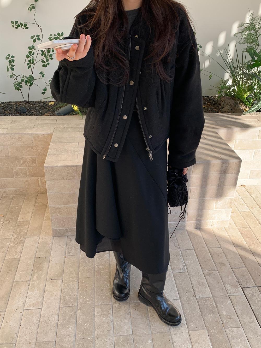 [리어스 제작] 허슨 울 블루종 점퍼 (3oz 솜)