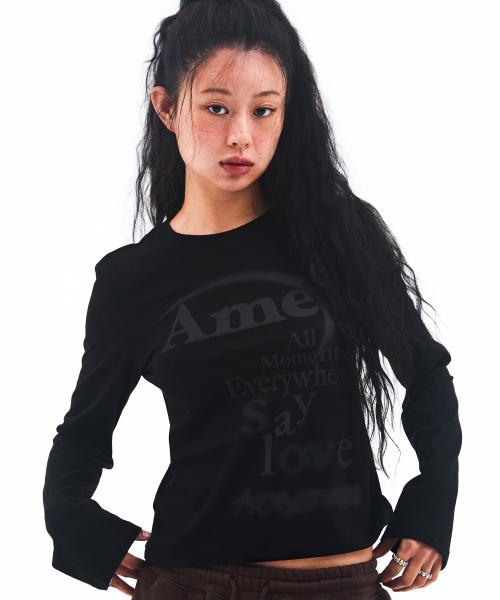 BIG TYPO LONGSLEEVE TEE BLACK