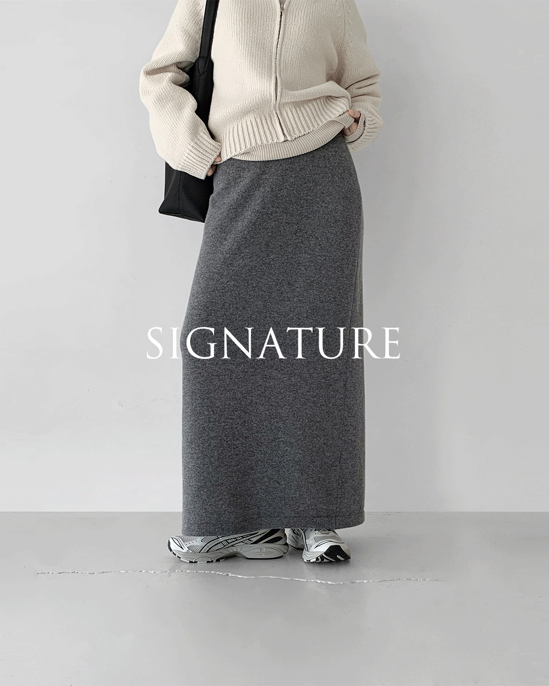 그루밍 Signature wool skirt