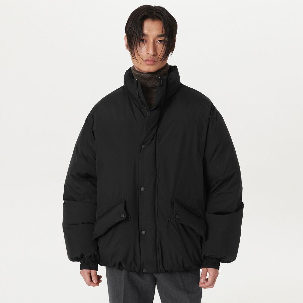 커스텀어클락 패딩 컴포터블 벌룬핏 다운 패딩 블랙 COOSJP031BLACK
