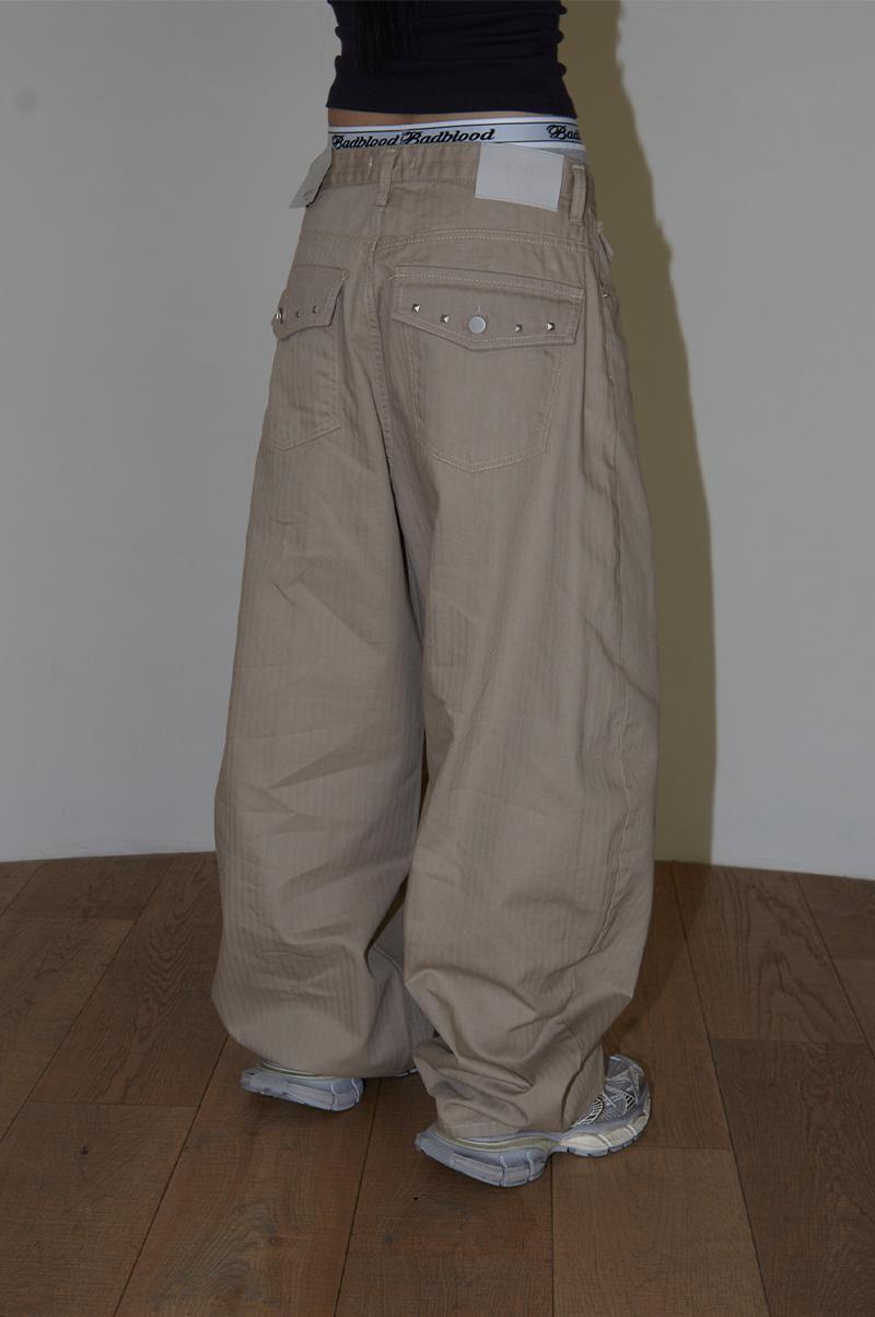 런츠 ABC BACK POCKET STUD PANTS [네이비 추가!]