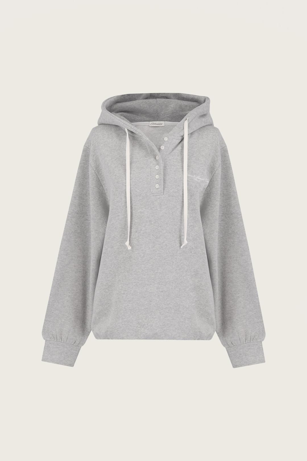 [ Early bird ] Kleen club henley hoodie, Gray