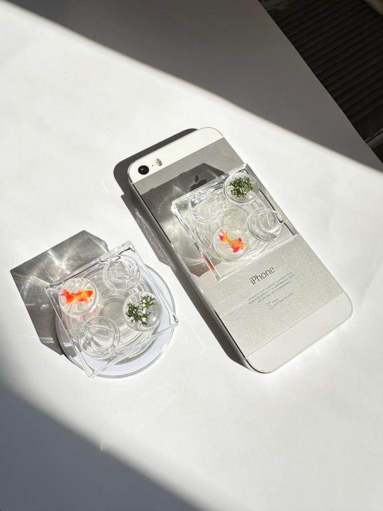 에어캡 금붕어 나비 레진 키링 스마트톡