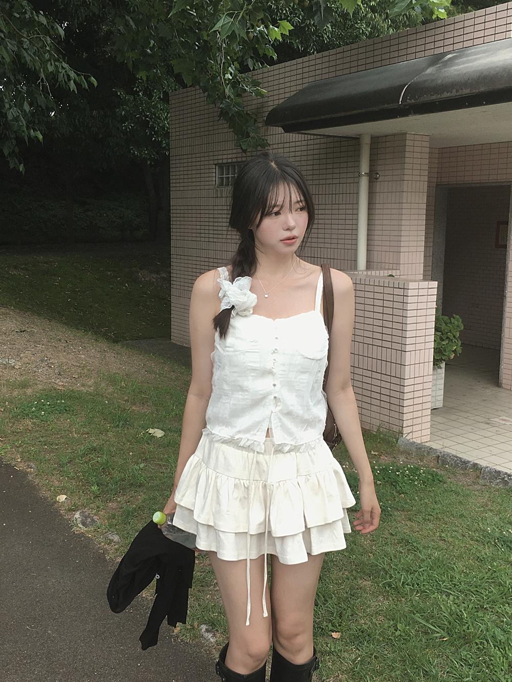 뮤트크레메 [쉬폰블라우스] 포쉬 레이스 blouse