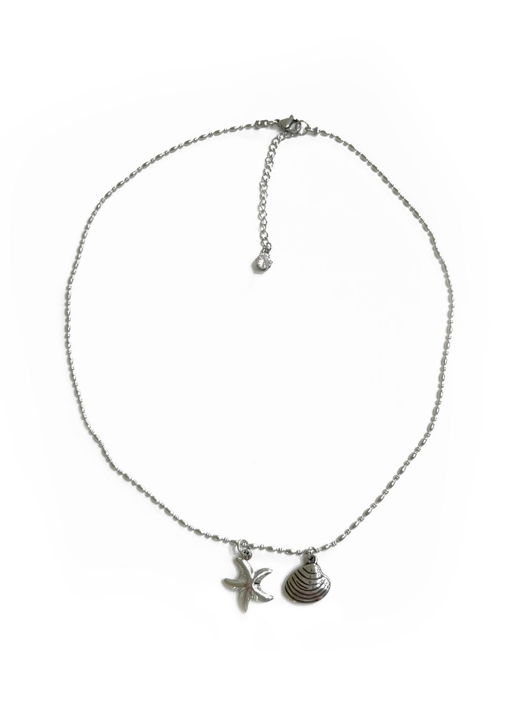아이스이브 SEA OF STARFISH CLAMS NECKLACE  불가사리 바다 써지컬 스틸 여름 목걸이