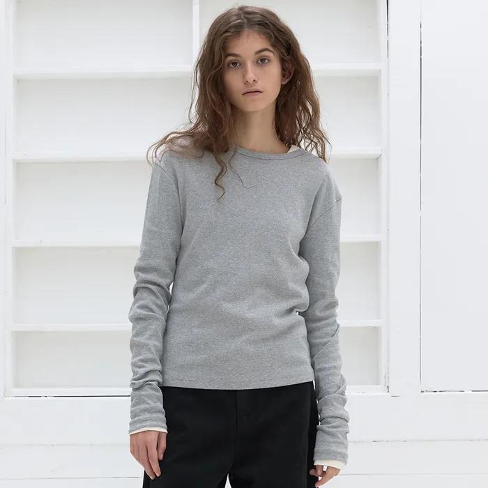 에센셜 코튼 롱슬리브 (그레이)