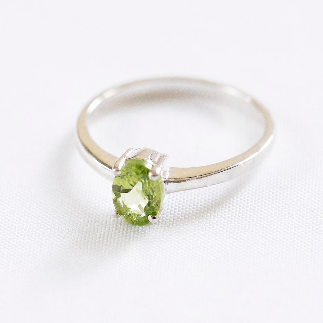 페리도트 심플 반지 925실버 8월탄생석