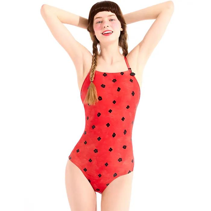 엠보스 레드까만꽃 로우컷 V-back 탄탄이 WRT2542