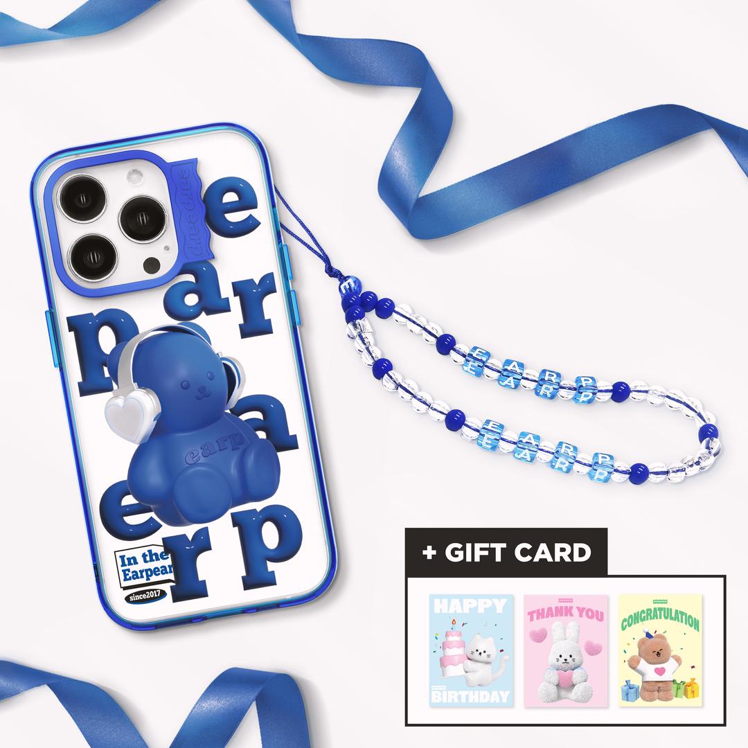 [GIFT] 웨이브라벨 젤하드 폰케이스+비즈 폰스트랩 2P 선물 추천 BLUE MOOD