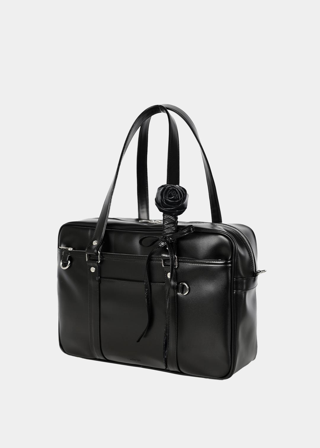 ROSE SQUARE BOSTON BAG - BLACK
