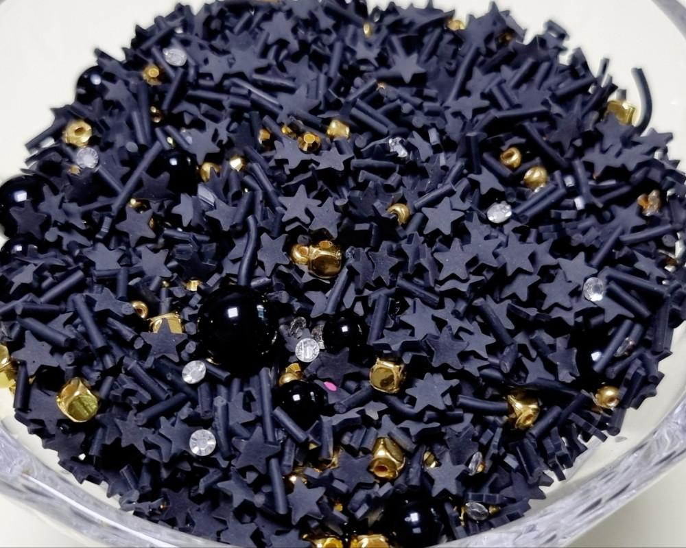 검은별 폴리머 데코덴 탑꾸 슬라임 토핑 가루 레진 공예 재료