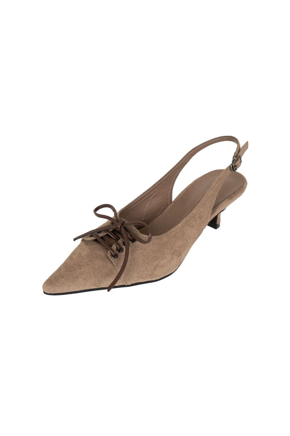 SUEDE EYELET SLINGBACK BEIGE