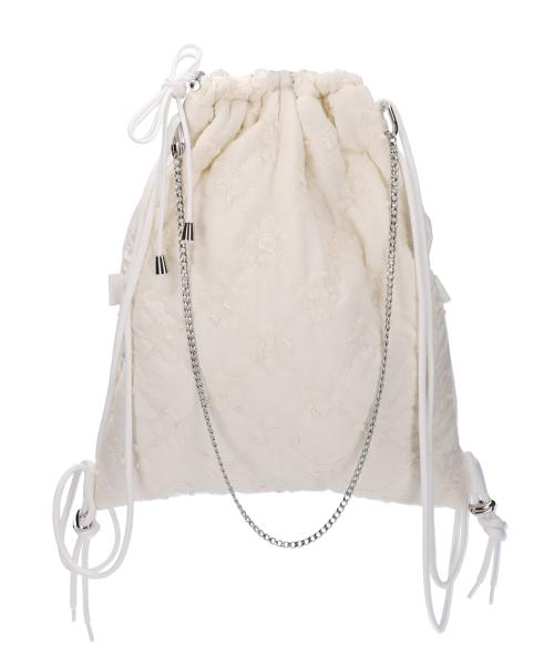 FLOWER PADDING 3WAY BAG (IVORY)