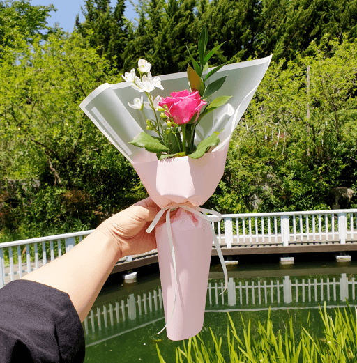 생일선물💕핑크장미 한송이 꽃다발 로즈데이 졸업식