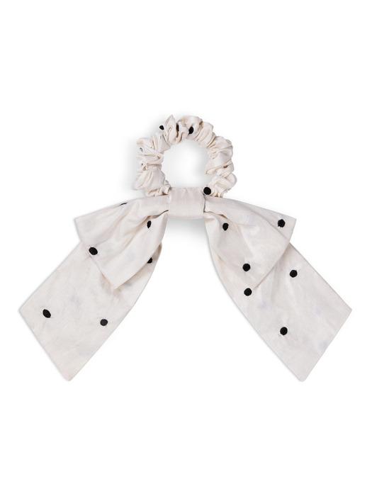 Aster Scrunchie Ivory Polkadot
