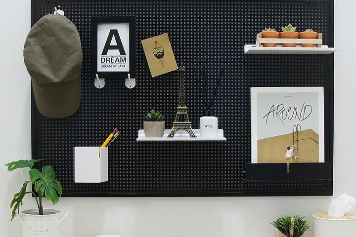 프레임형 칼라 타공판 수납보드 10colors