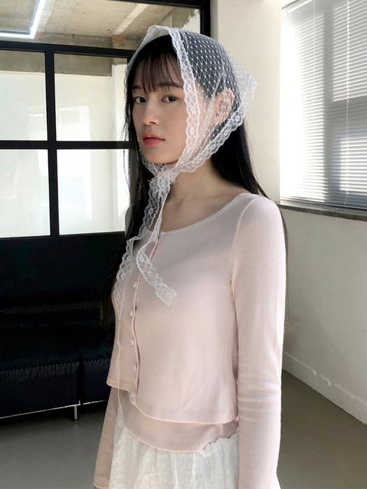 Rooe lacy cardigan&top set (2colors)