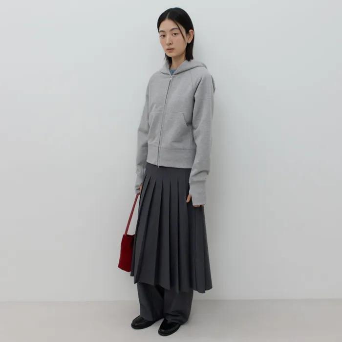 90S HOOD ZIP-UP / GREY