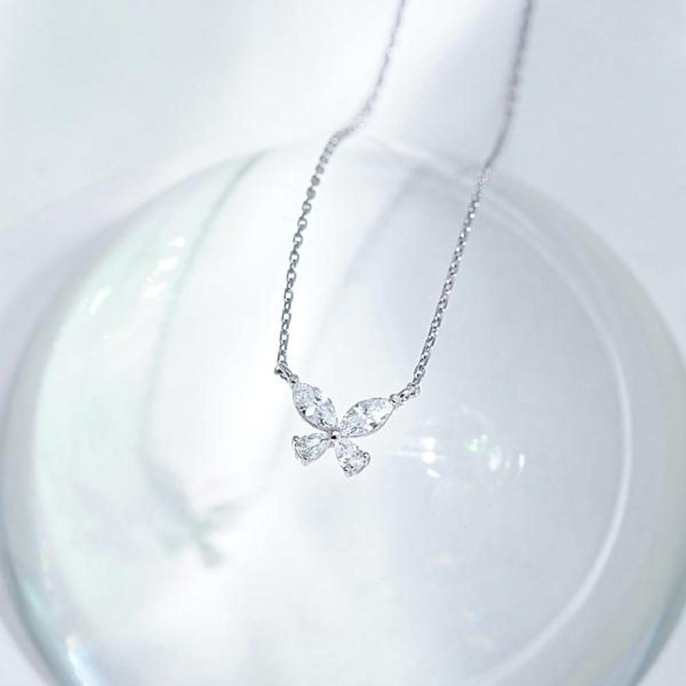 [Dreaming Fly] 큐빅 나비 퓨어 실버 목걸이 OTS321907QWW