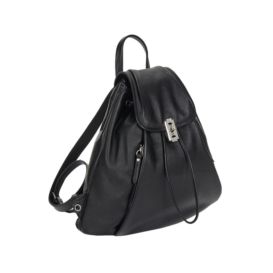 Hey Pintuck Leather Backpack M (헤이 핀턱 레더 백팩 미듐) Black