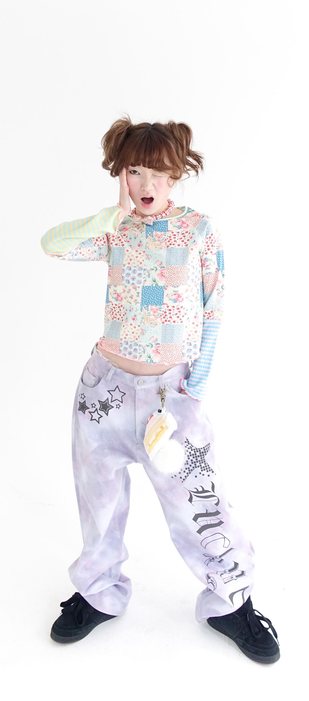 [F.E.E.S] lucky 7 dying wide denim (light purple)