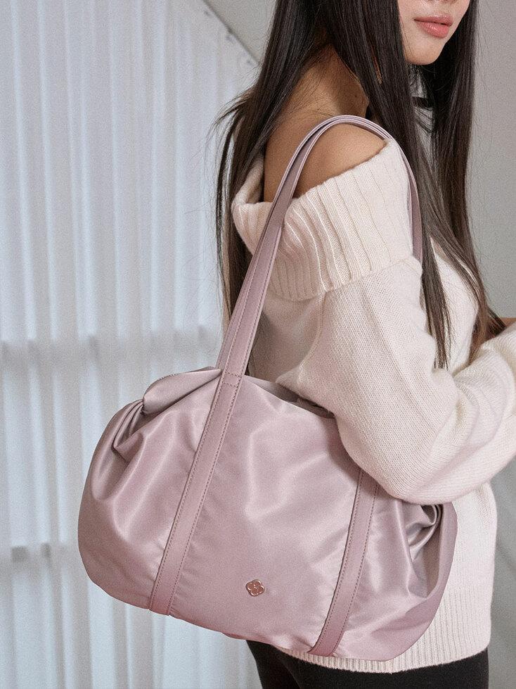 Aurora Shirring Duffle Bag_Lilac