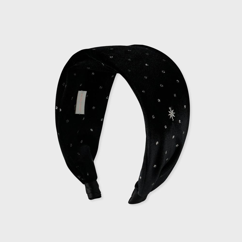 snow charm velvet hair band black
