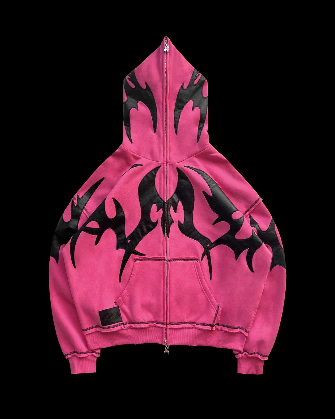FLAME ZIP HOODIE PINK POISON - XS