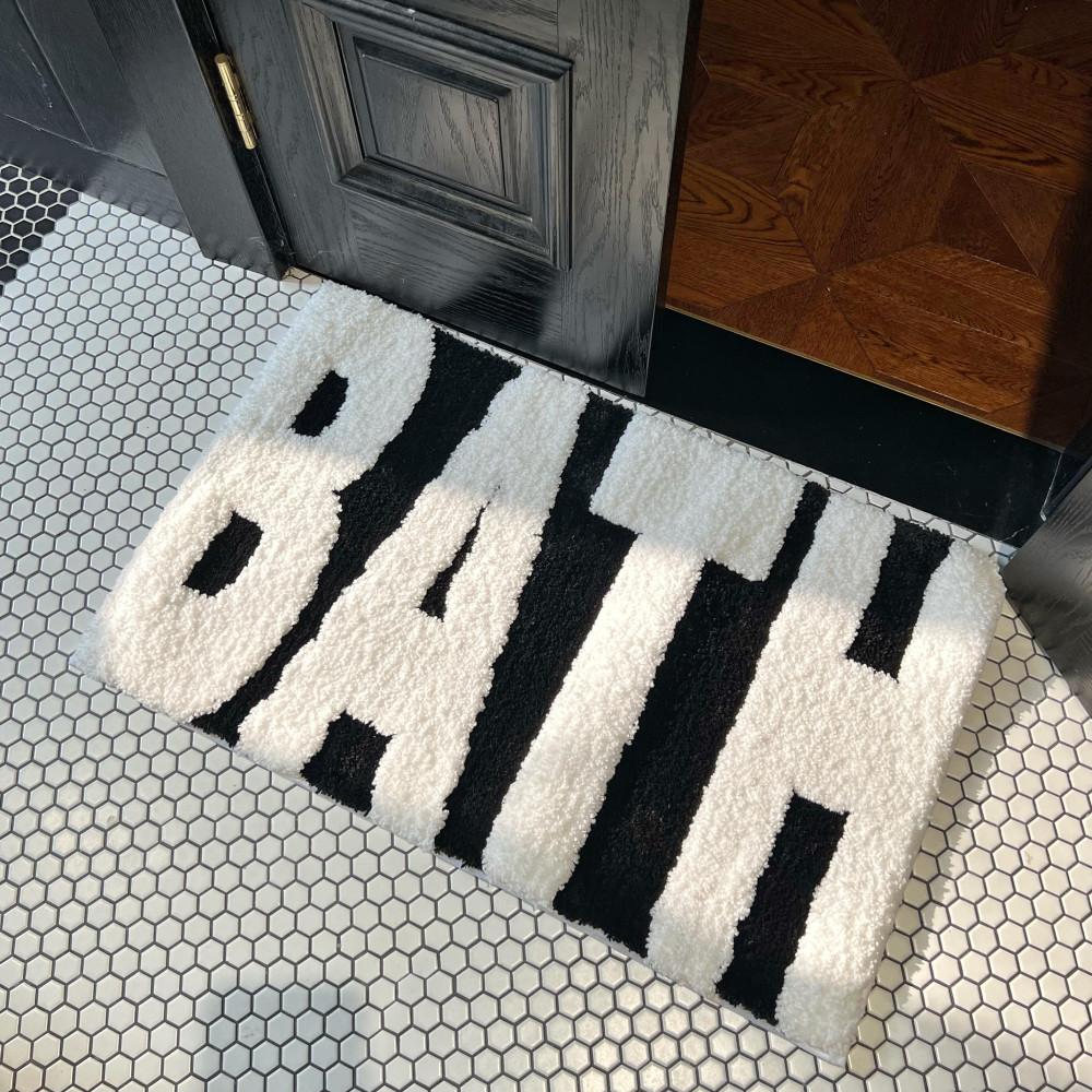 헤이유드 BATH 발매트 러그 주방 욕실 터프팅 블랙 러그 (2TYPE)