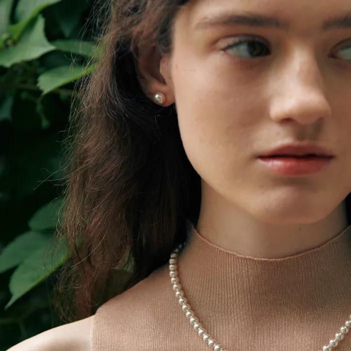 [14k gold] Deux.k.09 / haute pearl earring (8mm)