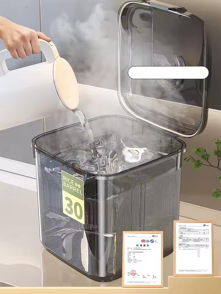 밀폐 식품 등급 쌀 보관함 가정용 해충 방지 방습 플라스틱 주방 쌀가루 보관 용기