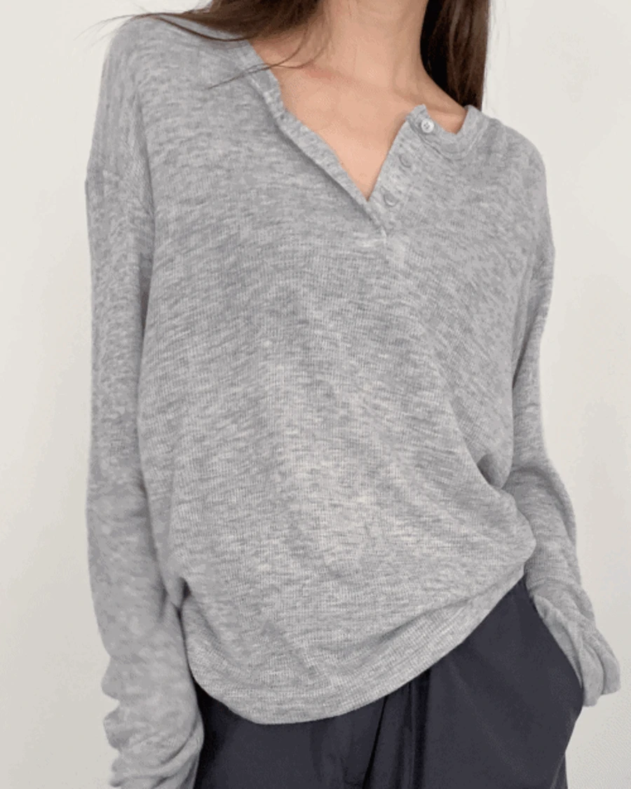 와플 헨리넥 티셔츠 (4c)