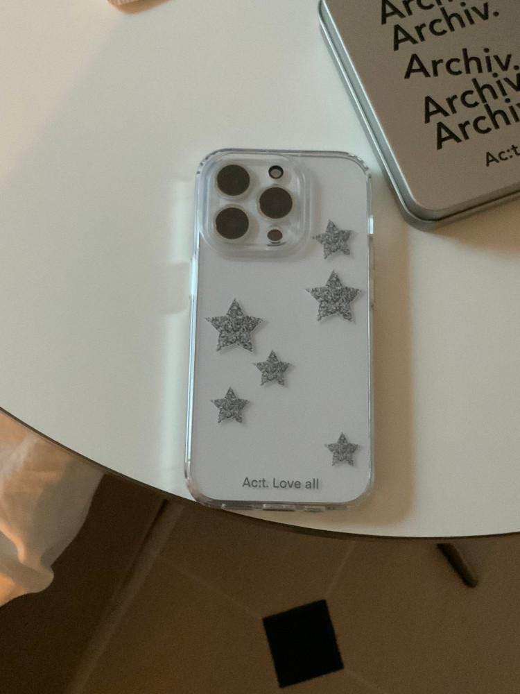 Vintage silver star Jelly hard case