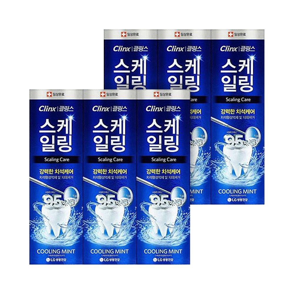페리오 클링스 스케일링케어 쿨링민트 치약 100g 6개 : LG생활건강