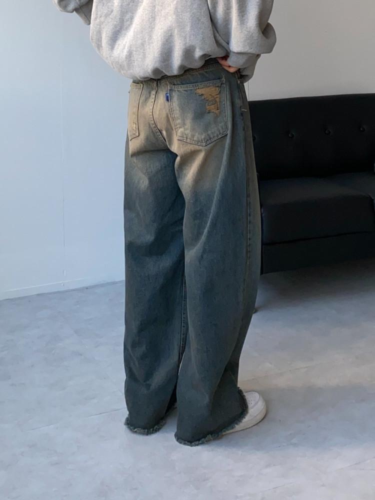 웨스트 데미지 빈티지데님