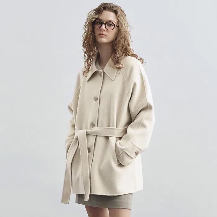 [29CM 단독] 캐시미어 울 핸드메이드 하프 코트 오트밀 MDCT013OATMEAL