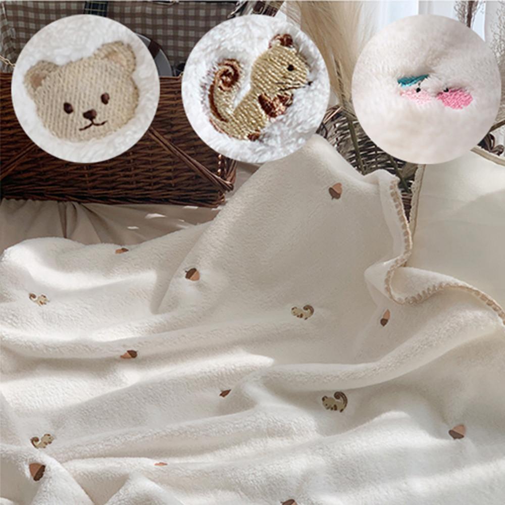 불로홈 유아 아기 신생아  자수 담요 극세사 겨울 담요 블랭킷 이불