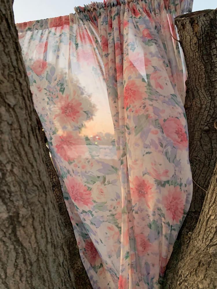 dandelion flower curtain 단델리온 플라워 빈티지 커튼 레트로 꽃무늬