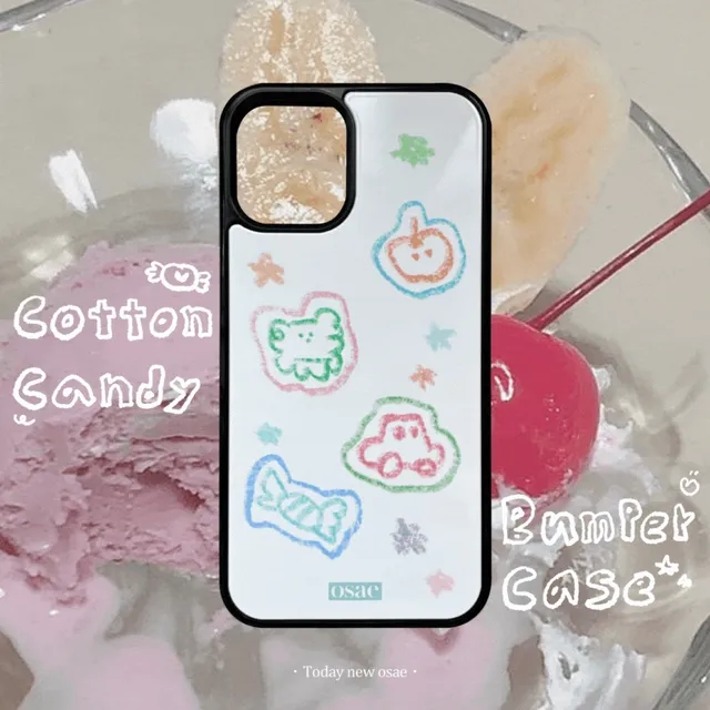 [osae] Cotton Candy bumper jelly hard case 코튼캔디 범퍼 젤하드 케이스