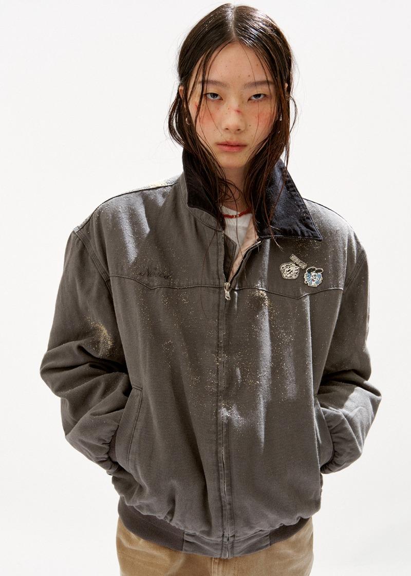 NOICE X VERDY DYED CANVAS WORK JACKET - CHARCOAL